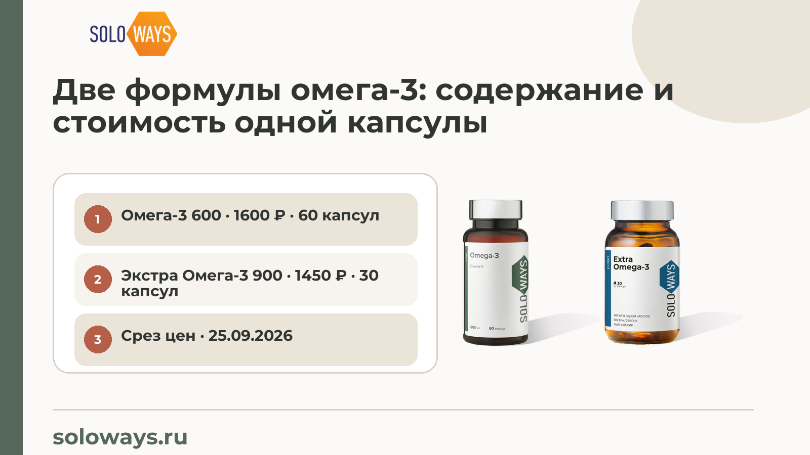 Две формулы омега-3: содержание и стоимость одной капсулы